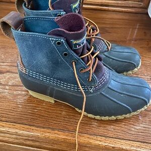 L.L. Bean Blue and Brown Duck Boots